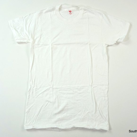 VTG 60s Hanes White T-Shirt Men's Small USA Single
